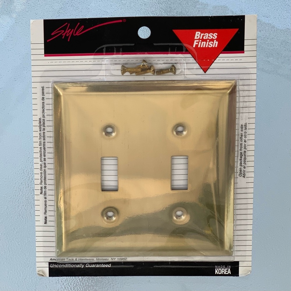 Polished Brass Finish Double Toggle Light Switch Wallplate